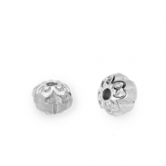 Stainless steel beads flower Silver