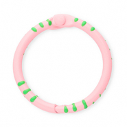Colourful jewellery findings key chain ring Light Pink-Green