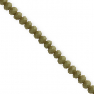 Top faceted beads 6x4mm disc Army Green