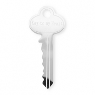 Stainless steel statement brooches key ''Key to my heart'' Silver