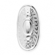 Stainless steel rings oval with sun Silver