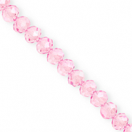 Top faceted beads 8x6mm disc Light Pink