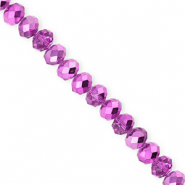 Top faceted beads 6x5mm disc Orchid Purple-Pearl Shine Coating