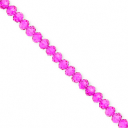 Top faceted beads 4x3mm disc Fuchsia Pink