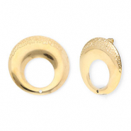 Stainless steel findings earrings / earpin round with loop Gold