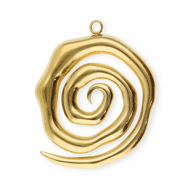 Stainless steel charms spiral Gold