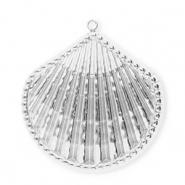 Stainless steel charms shell Silver