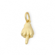 Brass TQ metal charms middle finger Gold