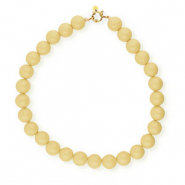 BY31&reg; 16mm acryl bead necklaces shiny Pastel yellow 11-0616 TPG-Gold