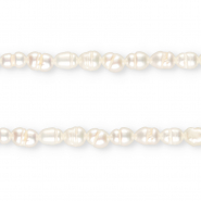 TQ Freshwater pearls rice 6x4mm Natural White