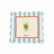 BY31® Eco-brass metal charms with enamel olive Silver-Olive Green-Red