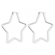 Stainless steel earrings&nbsp;/&nbsp;creoles star Silver