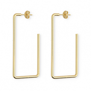 Stainless steel earrings&nbsp;/&nbsp;earpins rectangle Gold