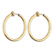 Stainless steel clip-on&nbsp;earrings&nbsp;/&nbsp;creoles Gold