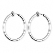 Stainless steel clip-on&nbsp;earrings&nbsp;/&nbsp;creoles Silver