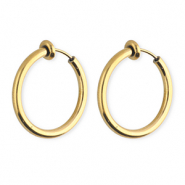 Stainless steel clip-on&nbsp;earrings&nbsp;/&nbsp;creoles Gold