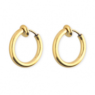 Stainless steel clip-on&nbsp;earrings&nbsp;/&nbsp;creoles Gold