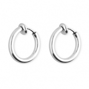 Stainless steel clip-on&nbsp;earrings&nbsp;/&nbsp;creoles Silver