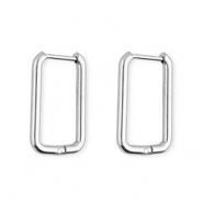 Stainless steel earrings&nbsp;/&nbsp;creoles rectangle Silver