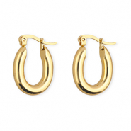 Stainless steel earrings&nbsp;/&nbsp;creoles oval Gold