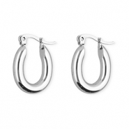Stainless steel earrings&nbsp;/&nbsp;creoles oval Silver