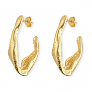 Stainless steel earrings&nbsp;/&nbsp;earpins oval Gold