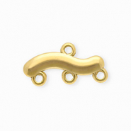 BY31&reg; Stainless steel findings connector wavy with 4 loops Gold