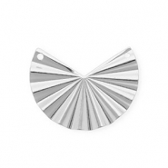 BY31&reg; Stainless steel findings connector fan with 2 loops Silver
