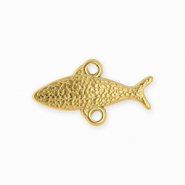 BY31&reg; Stainless steel findings connector fish with 2 loops Gold