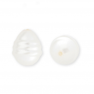 Imitation freshwater pearls egg-shaped White