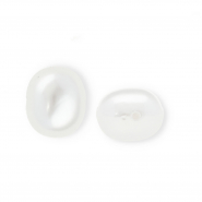 Imitation freshwater pearls oval vertical threading hole White