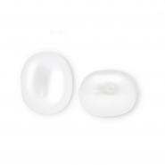 Imitation freshwater pearls oval vertical threading hole White