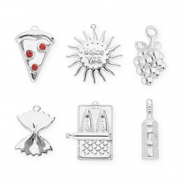 BY31&reg; Eco-brass metal charms assorted value pack (6 pcs) Silver-Red
