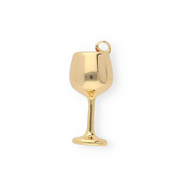 BY31&reg; Eco-brass metal charms wine glass Gold