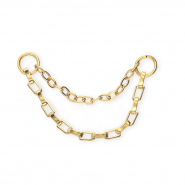 BY31® Stainless steel duo layer box chain charms / connector Gold