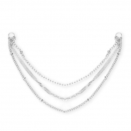 BY31® Stainless steel triple layer belcher chain charms / connector Silver