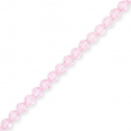 Round top faceted beads 4 mm Light Pink