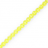 Round top faceted beads 6 mm Yellow