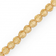 Round top faceted beads 6 mm Amber Ochre