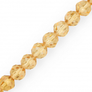 Round top faceted beads 10 mm Amber Ochre