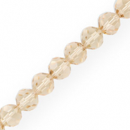 Round top faceted beads 4 mm Latte Beige