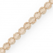 Round top faceted beads 8 mm Latte Beige