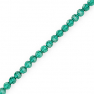 Round top faceted beads 4 mm Teal Green