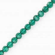 Round top faceted beads 8 mm Teal Green
