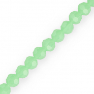 Round top faceted beads 8 mm Mint Green
