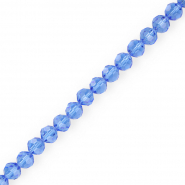 Round top faceted beads 6 mm Sky Blue