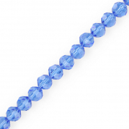 Round top faceted beads 8 mm Sky Blue