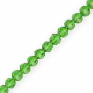 Round top faceted beads 6 mm Grass Green