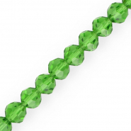 Round top faceted beads 10 mm Grass Green