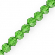 Round top faceted beads 12 mm Grass Green